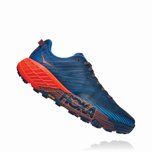 Hoka One One SPEEDGOAT 4 Trail Running Shoes For Men India Blue/Red IN-2503